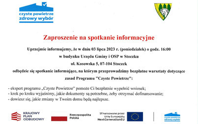 Zdjęcie do Zapraszamy na spotkanie informacyjne!